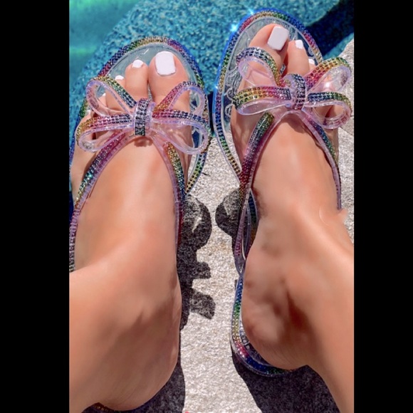 Shoes - Multicolor Jelly Open Toe Slip On Sandal